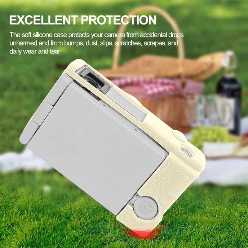 Easy Hood ZV-1F Camera Case  Soft Silicone Rubber Protective Cover Skin for Sony ZV1F/ZV-1 II/ZV-1M2/ZV-1 Mark II Vlog Camera  Slim Fit Body Skin DSLR Camera Sleeve Protection (White) - Image 3